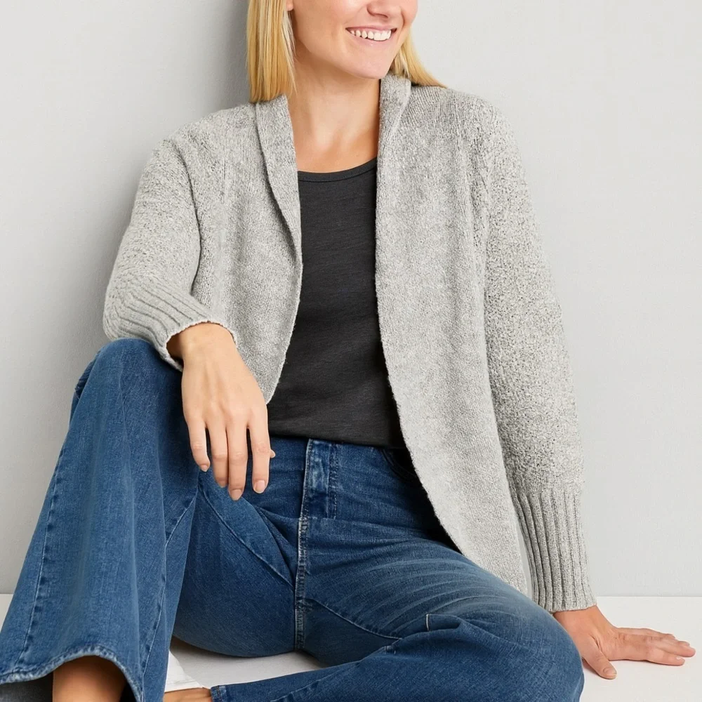 Anthropologie Angel of the North Cardigan M Boho Spring Layering Closet Staple